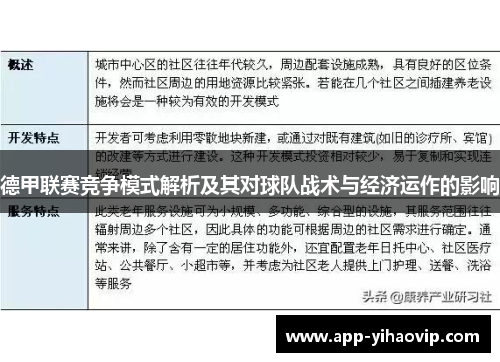 德甲联赛竞争模式解析及其对球队战术与经济运作的影响