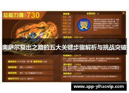 奥萨尔复出之路的五大关键步骤解析与挑战突破 奥萨尔复出之路的五大关键步骤解析与挑战突破